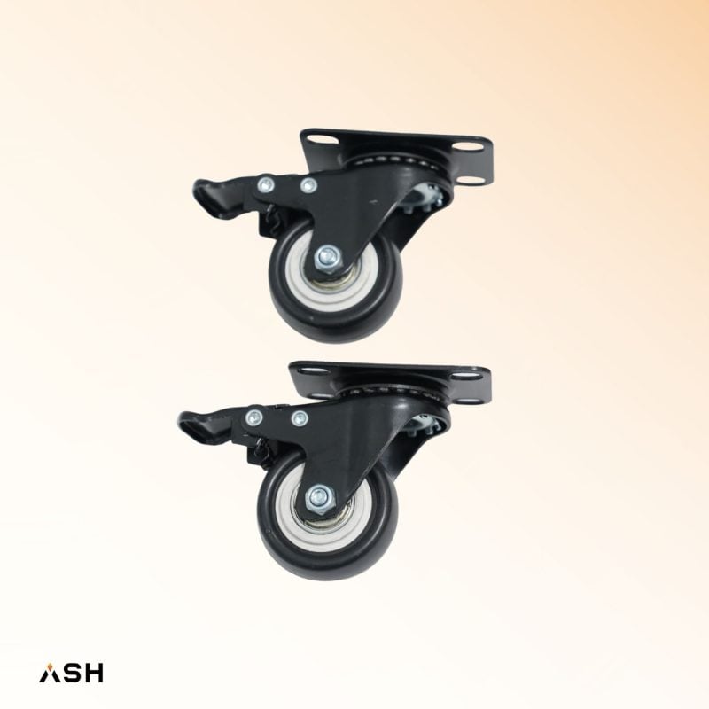 Lot de roulettes pivotantes noires avec frein pour l'ASH Solaris